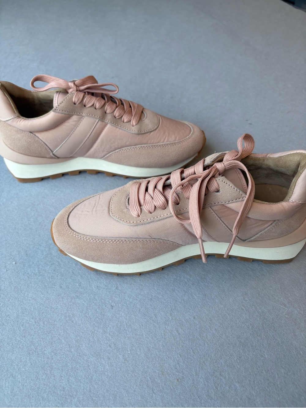 J Slides Eddie Lace Up Sneakers in Pink Blush sz 6 Women’s Casual Nylon - Picture 7 of 7